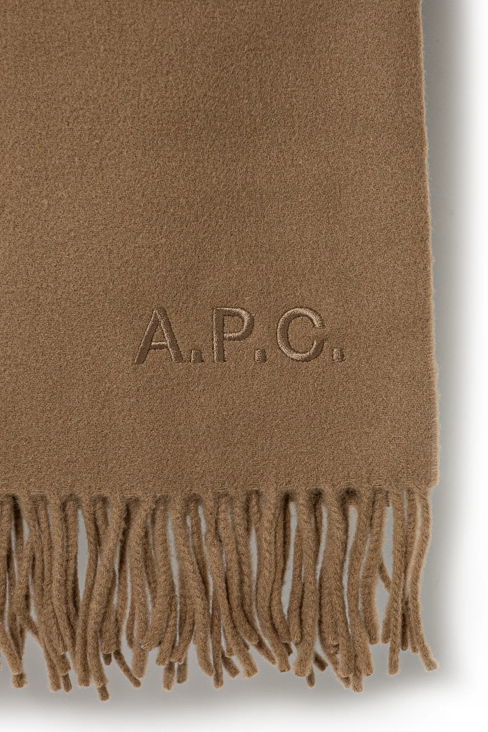 Vlněná šála A.P.C. Echarpe Alix Brodee WOAFE.M15170.CAB hnědá AW24