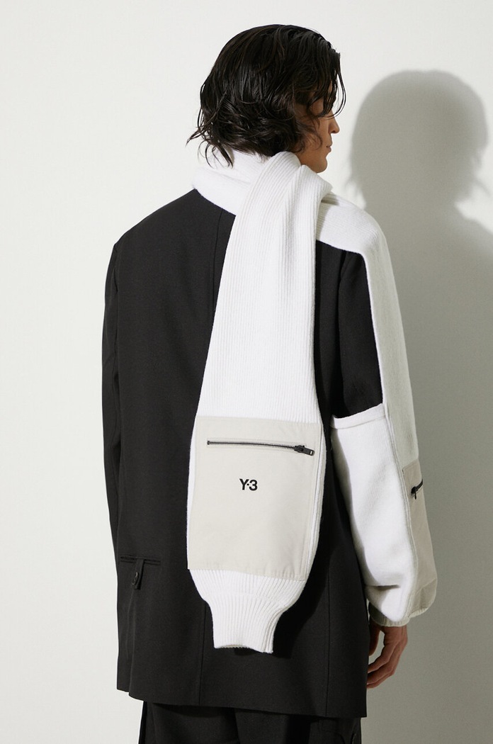 Y-3 wool scarf Nylon Scarf plain beige JI6797