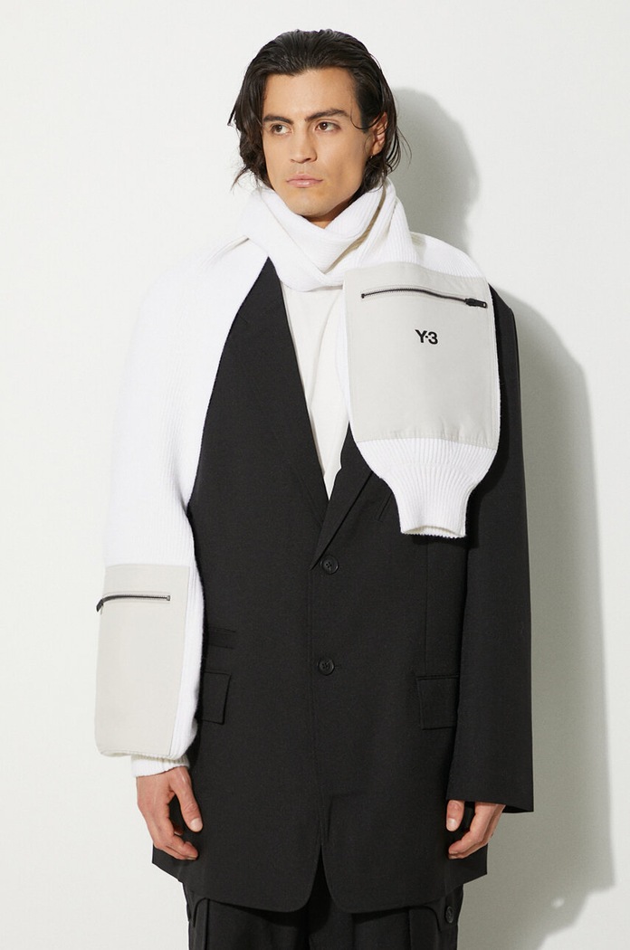 Y-3 wool scarf Nylon Scarf JI6797 beige AW24