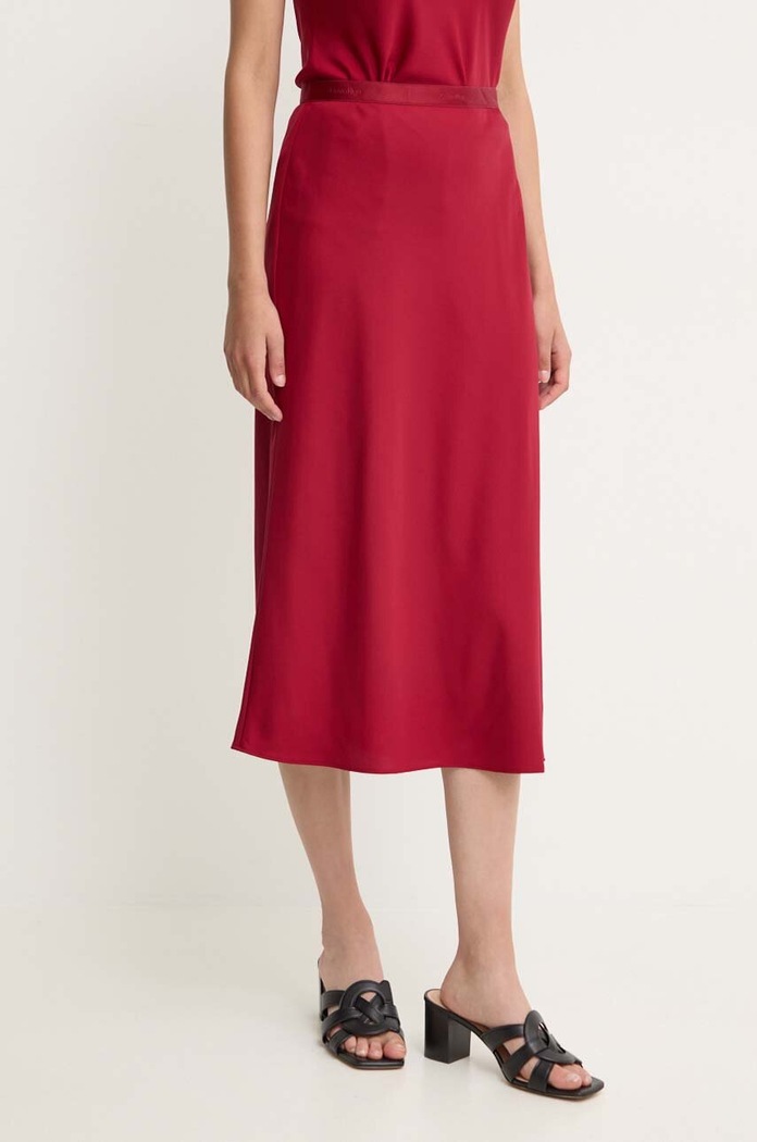 Calvin Klein spódnica midi bordowy K20K207308