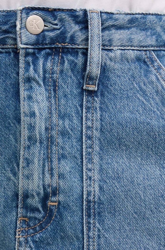 Rifľová sukňa Calvin Klein Jeans modrá J20J223681