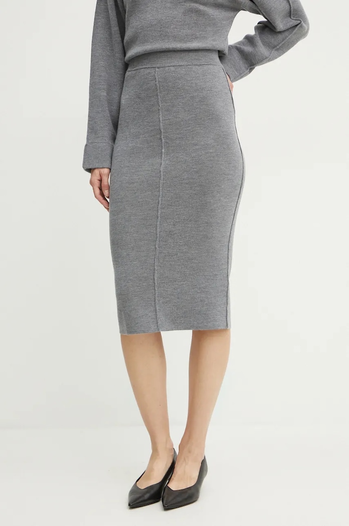 Вълнена пола Pinko меланж сив 103946.A221