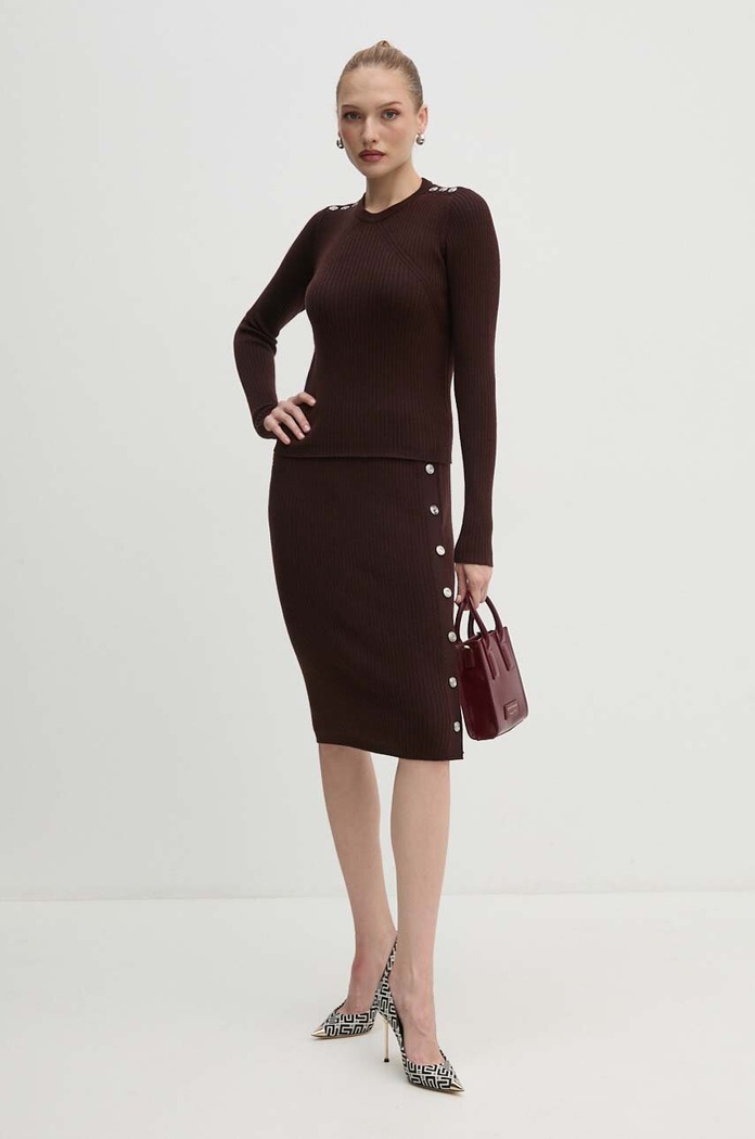 Pinko Fusta de lana 104021.A15S maro AW24