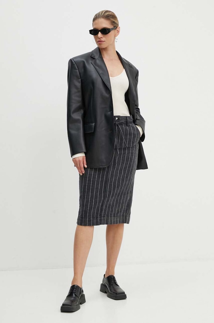 Day Birger et Mikkelsen fustă din denim Betsy - Denim Stripes DAY65243207 negru AW24