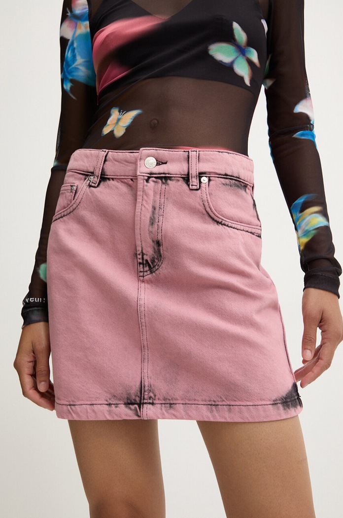 Džínová sukně Moschino Jeans mini růžová 0102.8222