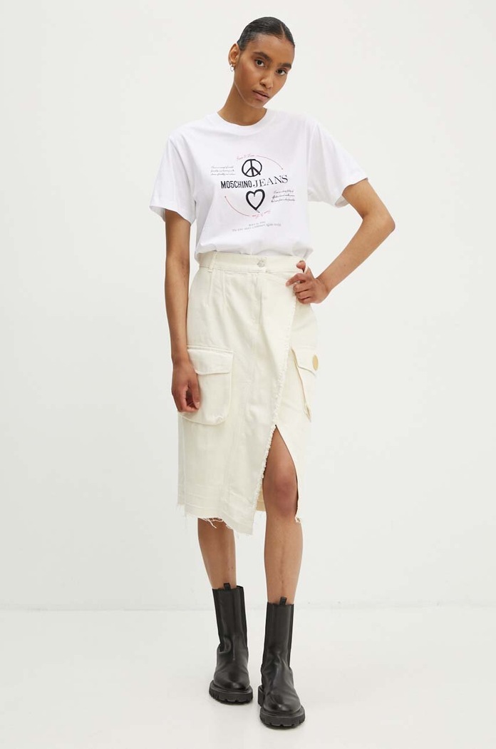 Jeans krilo Moschino Jeans 0119.8225 bež AW24
