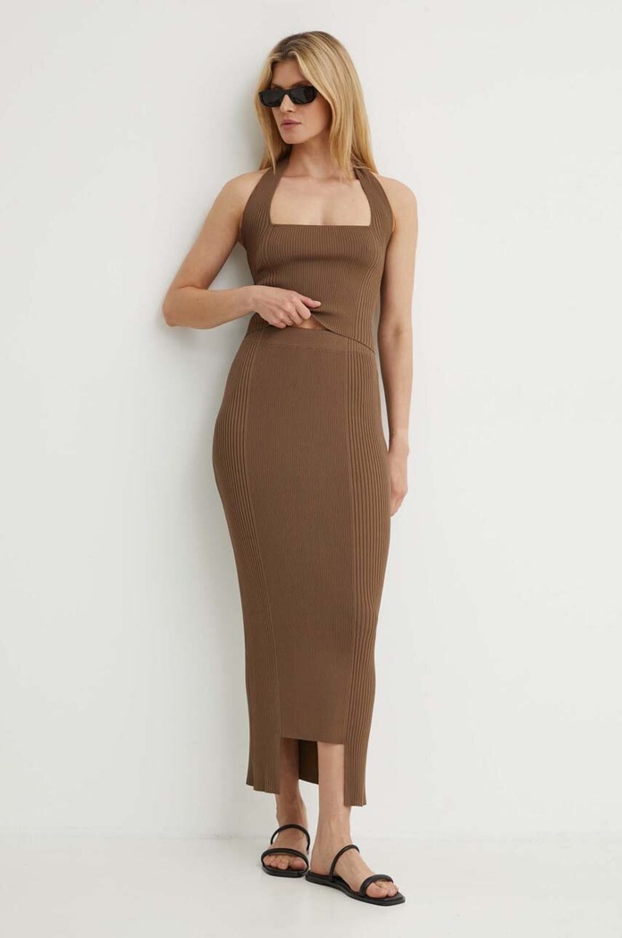 Sukňa By Malene Birger MERINE. Q72264004 hnedá AW24