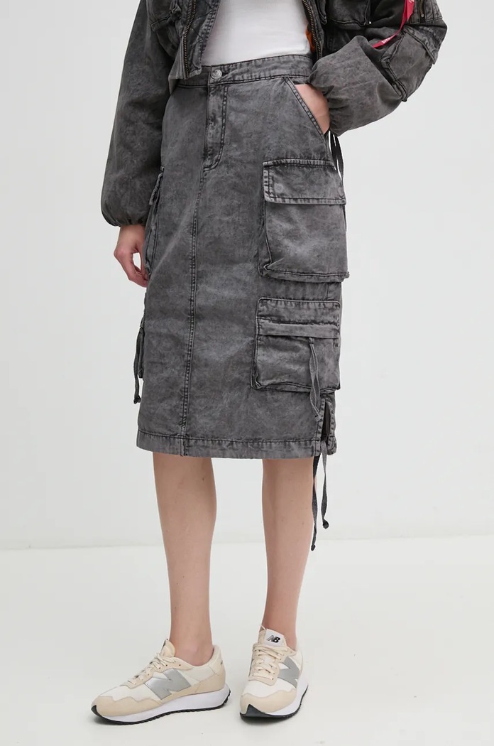 Бавовняна спідниця Alpha Industries гладкий сірий 148068