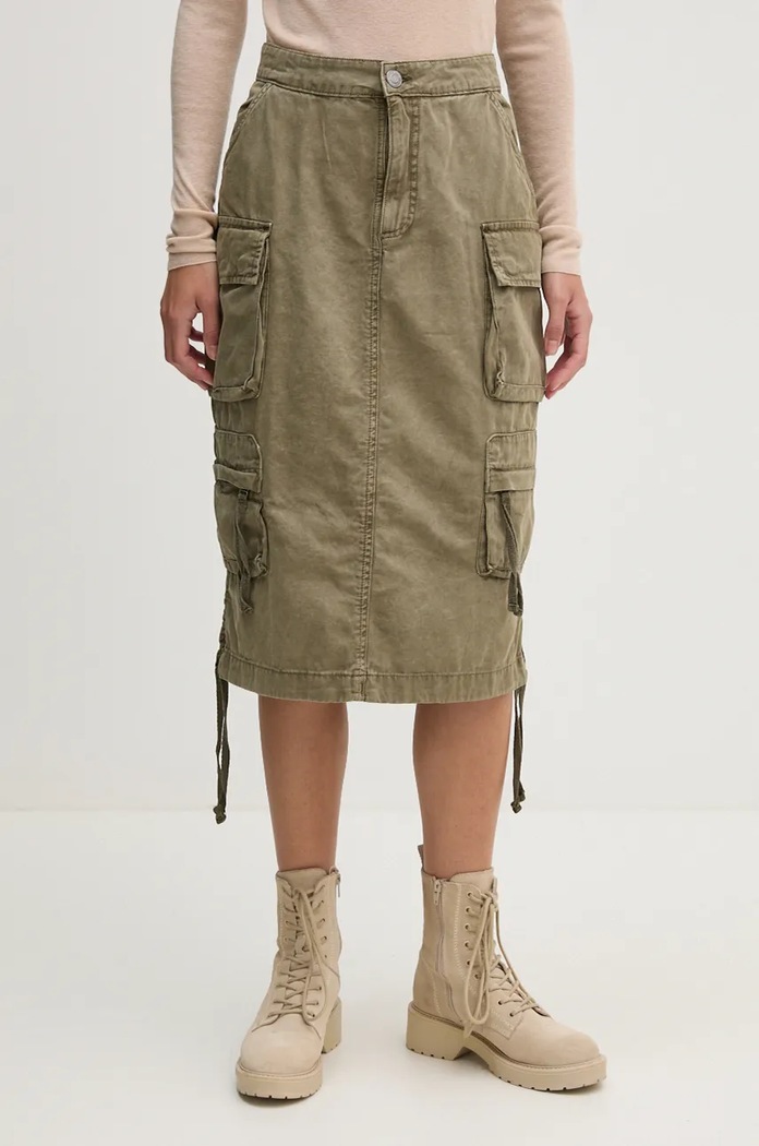 Pamučna suknja Alpha Industries bez uzorka zelena 148068