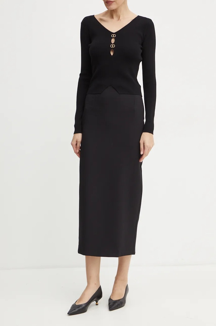 Пола Patrizia Pepe еластичен черен 2G0988.A481