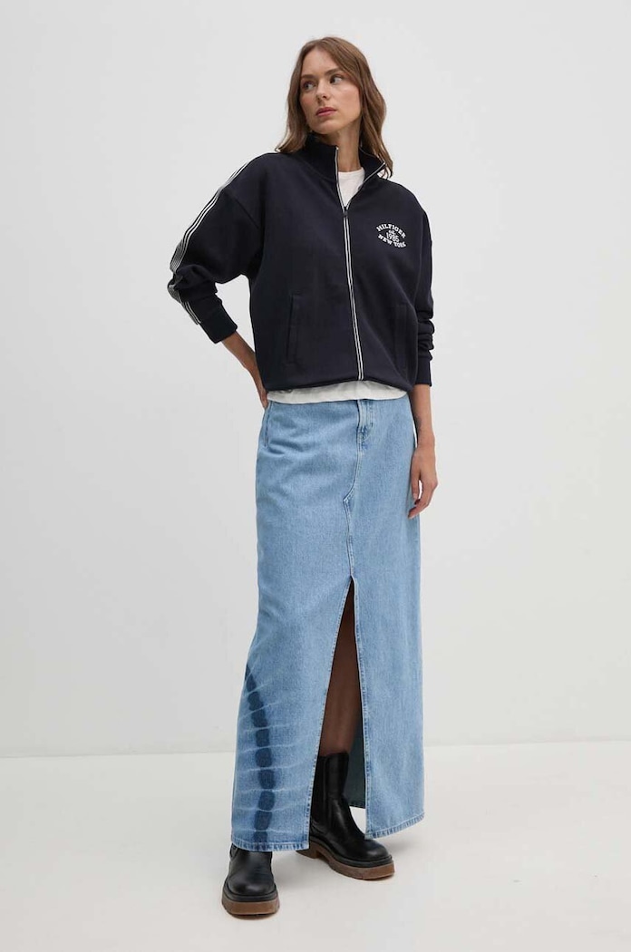Τζιν φούστα Pepe Jeans MAXI SKIRT HW TIE DYE PL901133 μπλε AW24