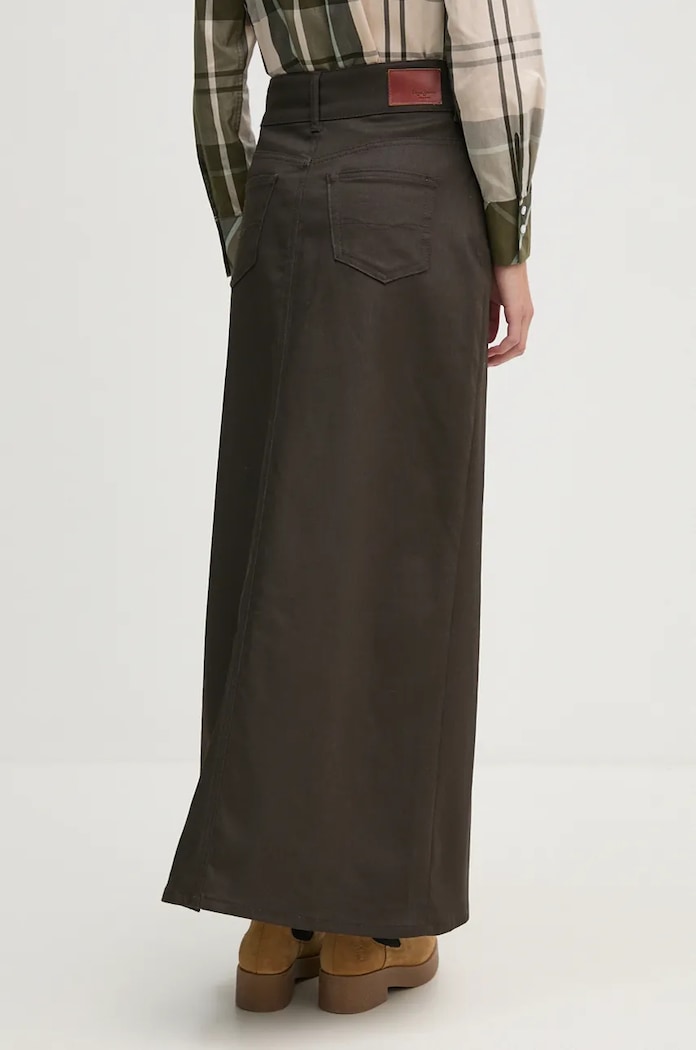 Oblačila Jeans krilo Pepe Jeans MAXI SKIRT HW COATED PL901167 rjava
