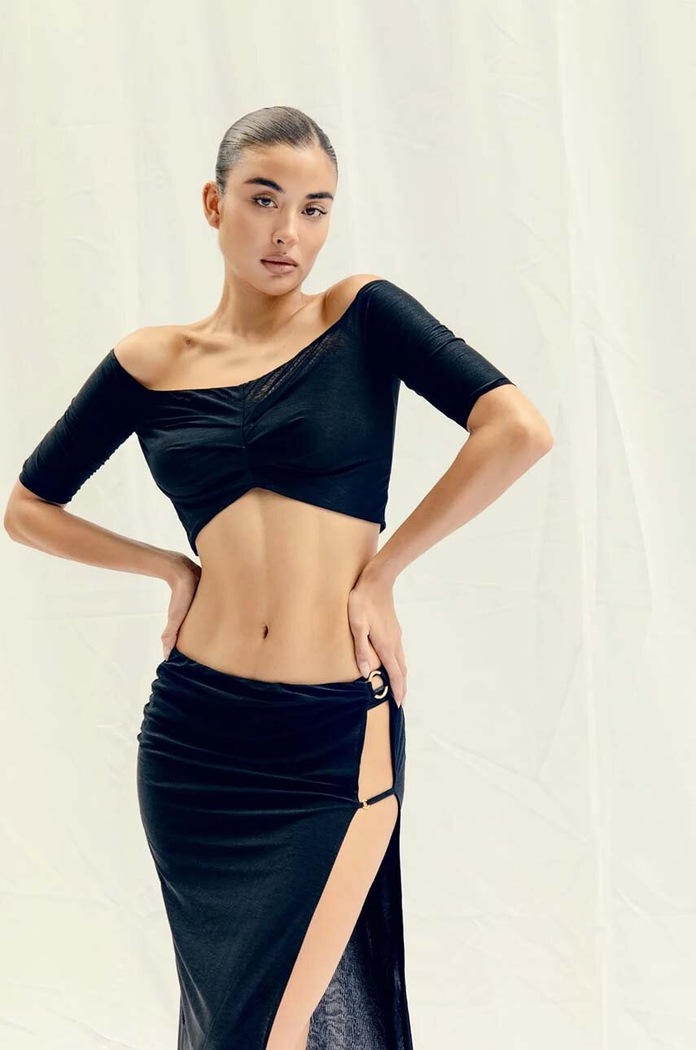 GOD SAVE QUEENS gonna LAYLA SKIRT GSQ.75.323 nero AW24