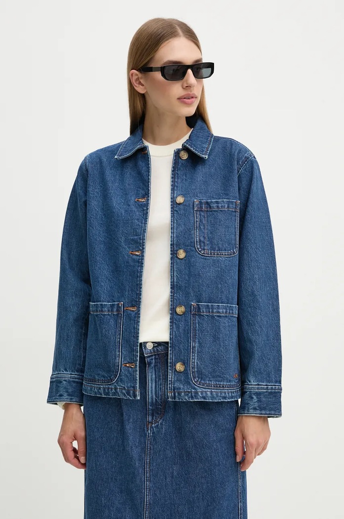 Τζιν μπουφάν A.P.C. veste silvana logo μπλε COHTD.F02821