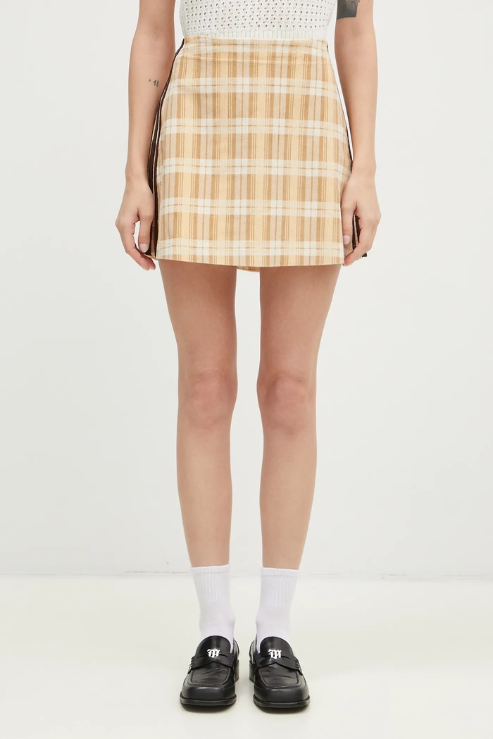 adidas Originals skirt Tartan Skirt fabric beige IX7414