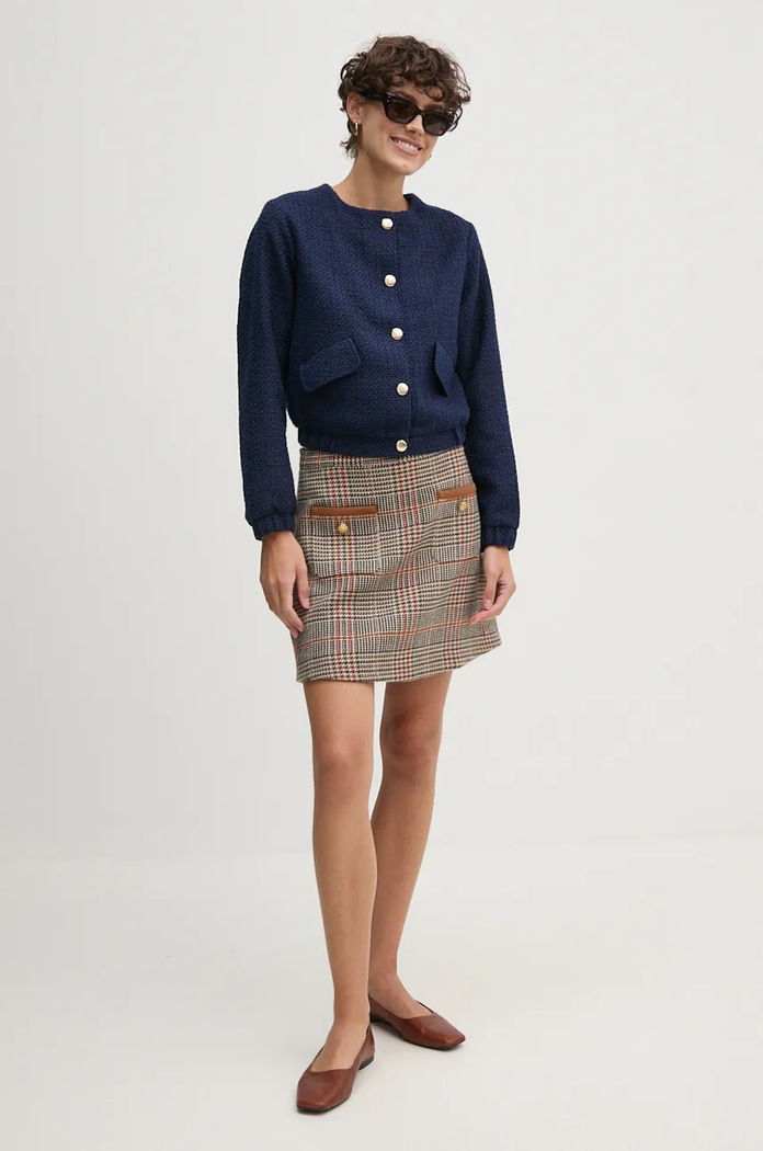 Tommy Hilfiger fusta din amestec de lana WW0WW43013 maro AW24