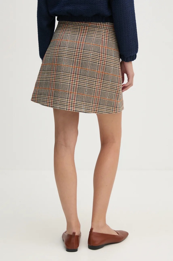 Îmbrăcăminte Tommy Hilfiger fusta din amestec de lana WW0WW43013 maro