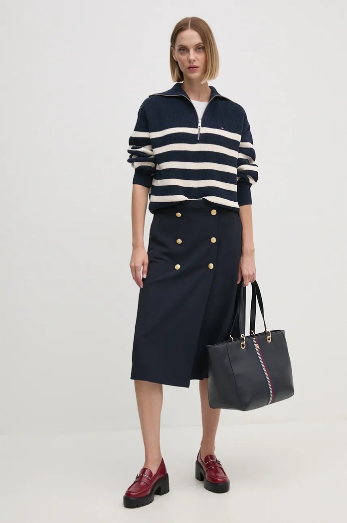 Sukně Tommy Hilfiger WW0WW43628 námořnická modř AW24