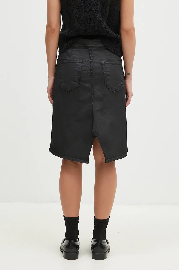Odzież Rick Owens spódnica jeansowa Slivered Skirt DS02D2340.SBW czarny