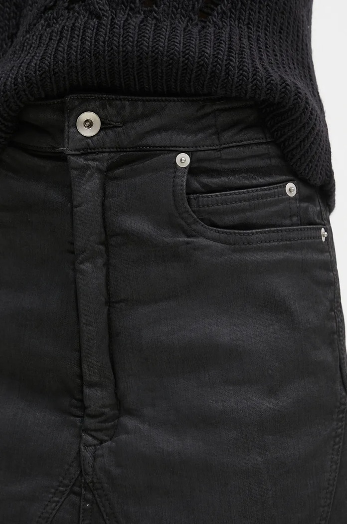 Rick Owens spódnica jeansowa Slivered Skirt czarny DS02D2340.SBW