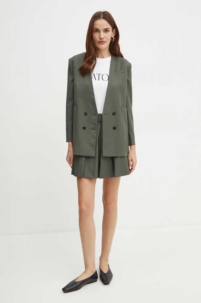 Vlnená sukňa Patou SK0710103 zelená AW24