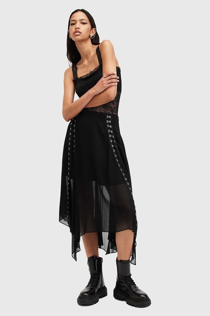 Sukně AllSaints LUNA midi černá W013RB
