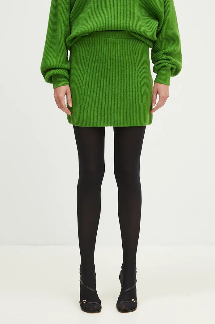 Вовняна спідниця Sportmax Teiera casual зелений 2422306012600