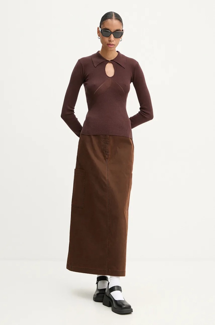 Τζιν φούστα Sunnei RTWWSKR013 καφέ AW24