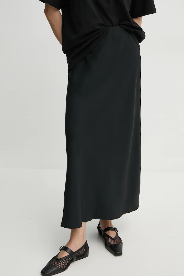 By Malene Birger szoknya BOSHAN sima fekete Q71875018Z
