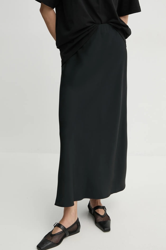 By Malene Birger szoknya BOSHAN sima fekete Q71875018Z
