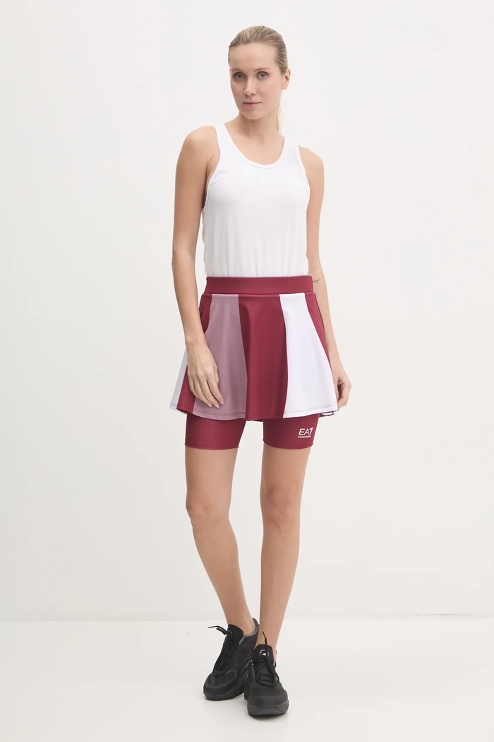 Sportovní sukně EA7 Emporio Armani TJ04Z.6DTN51.2410 burgundské AW24
