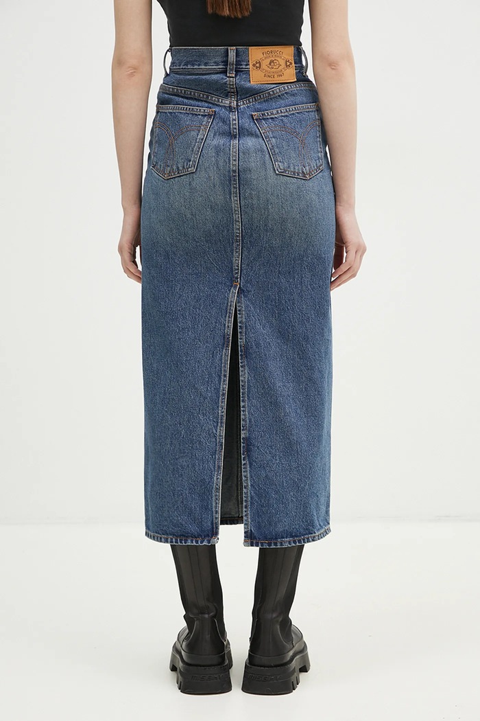 Clothing Fiorucci cotton denim skirt Denim Midi W01FPDSK176DN01DN02 navy