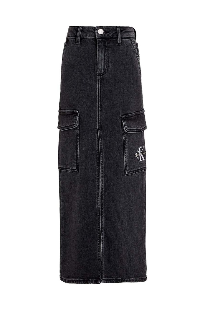 Calvin Klein Jeans fustă din denim pentru copii IG0IG02520.9BYH. negru AW24