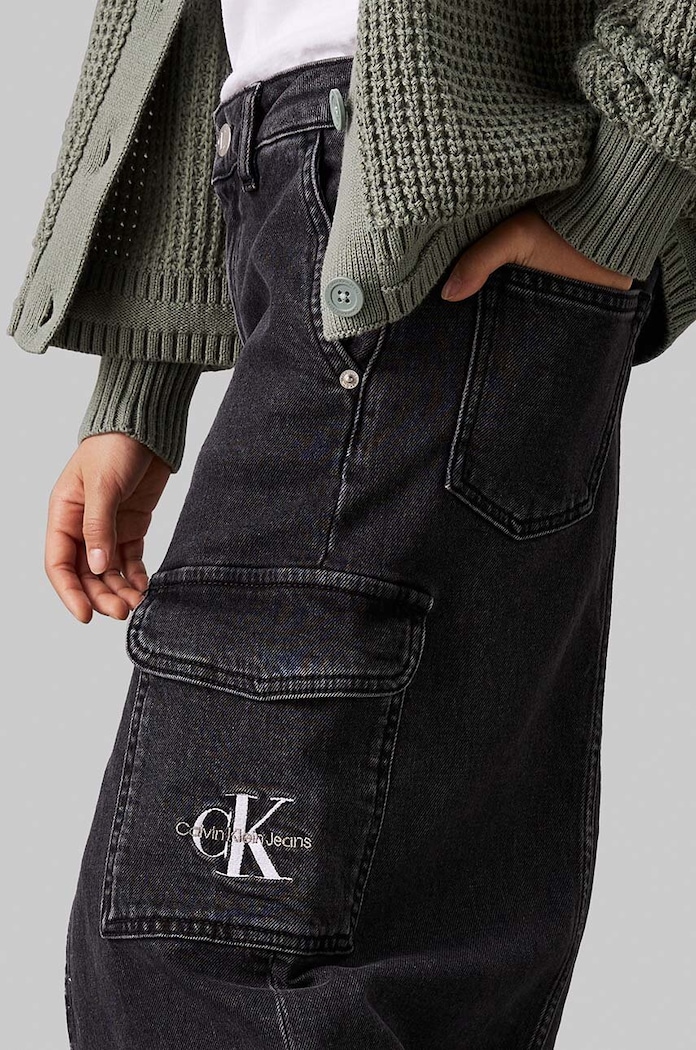 Calvin Klein Jeans fustă din denim pentru copii negru IG0IG02520.9BYH.