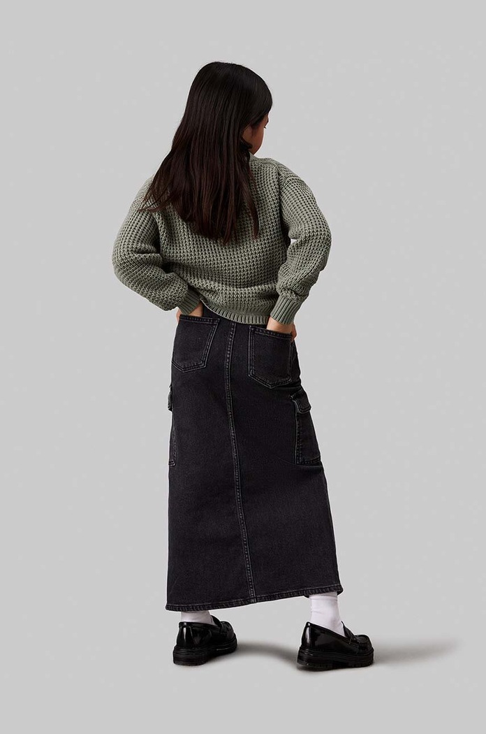 Calvin Klein Jeans fustă din denim pentru copii IG0IG02520.9BYH. negru