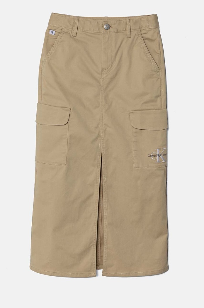 Dječja suknja Calvin Klein Jeans IG0IG02697.9BYH. bež AW24