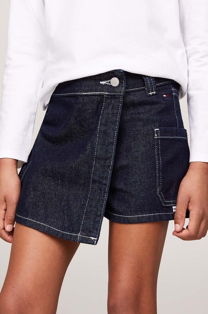 Tommy Hilfiger gyerek szoknyanadrág sima sötétkék KG0KG08120.9BYH.128.176