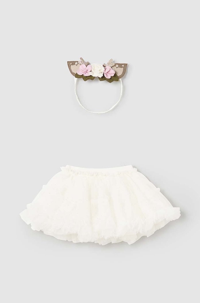 Юбка и повязка на голову для младенца Mayoral Newborn mini бежевый 2803.2P.Newborn.9BYH