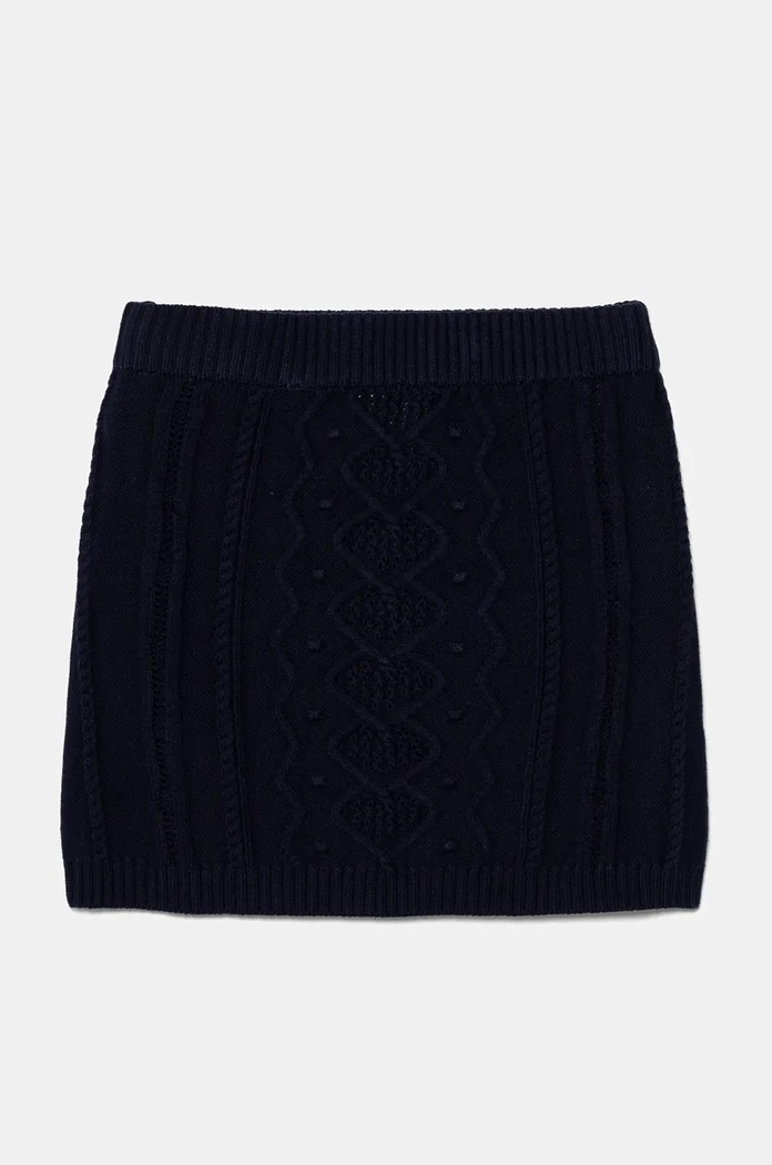 United Colors of Benetton fustă din amestec de lână pentru copii uni bleumarin 1WUAC000E.G.Seasonal
