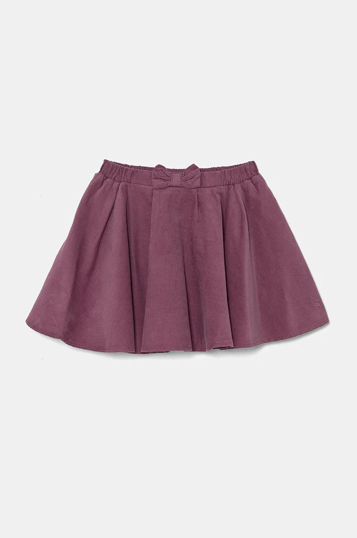 United Colors of Benetton spódnica sztruksowa dziecięca bawełna fioletowy 4O5GG000Y.P.Seasonal