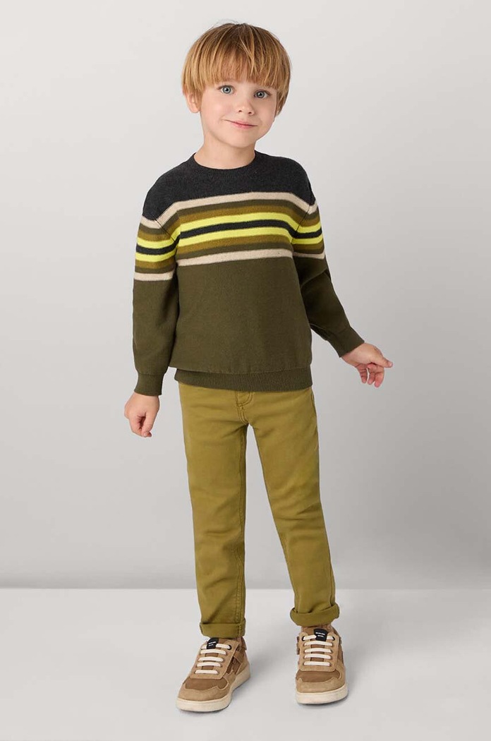 Dětské kalhoty Mayoral Sponie soft slim fit zelená 4539.5F.Mini.9BYH