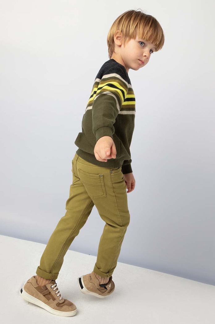 Dětské kalhoty Mayoral Sponie soft slim fit 4539.5F.Mini.9BYH zelená