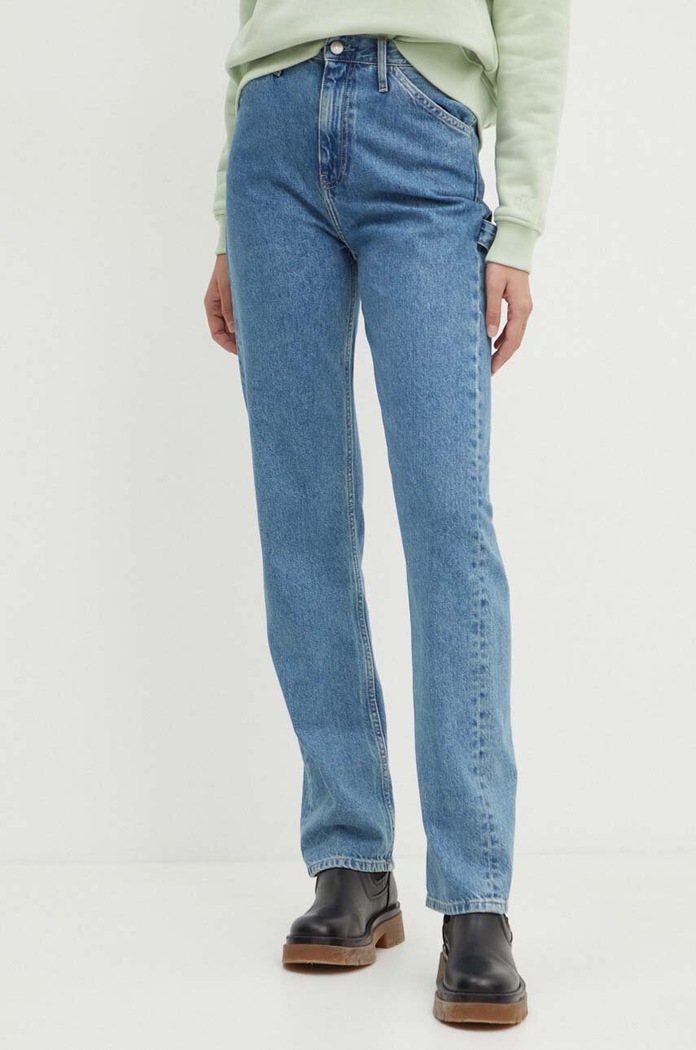 Kavbojke Calvin Klein Jeans Prijazno od planeta modra J20J223718