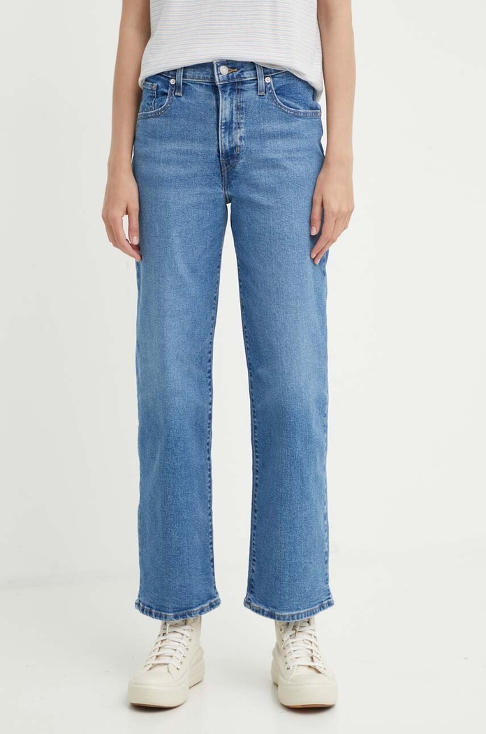 Levi's jeansy HIGH RISE WIDE LEG Planet friendly niebieski 72970