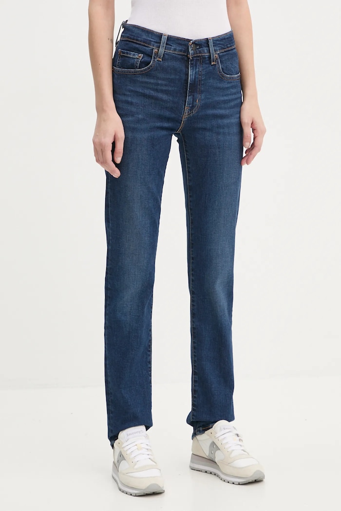 Levi's farmer 724 HIGH RISE STRAIGHT Planet friendly kék 18883