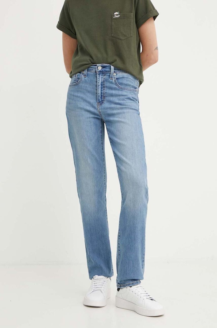 Levi's farmer 724 HIGH RISE STRAIGHT Planet friendly kék 18883