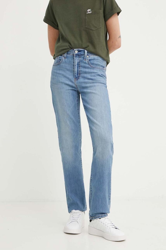 Levi's farmer 724 HIGH RISE STRAIGHT Planet friendly kék 18883