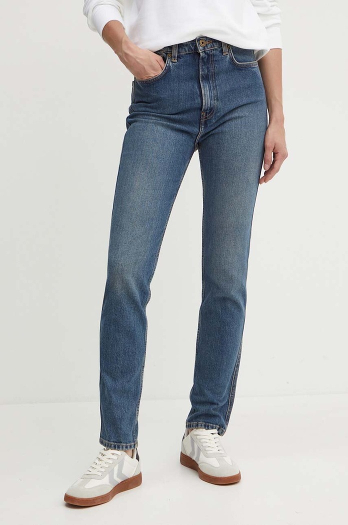 Rifle Pepe Jeans SLIM JEANS UHW Planet friendly tmavomodrá PL204590HW7