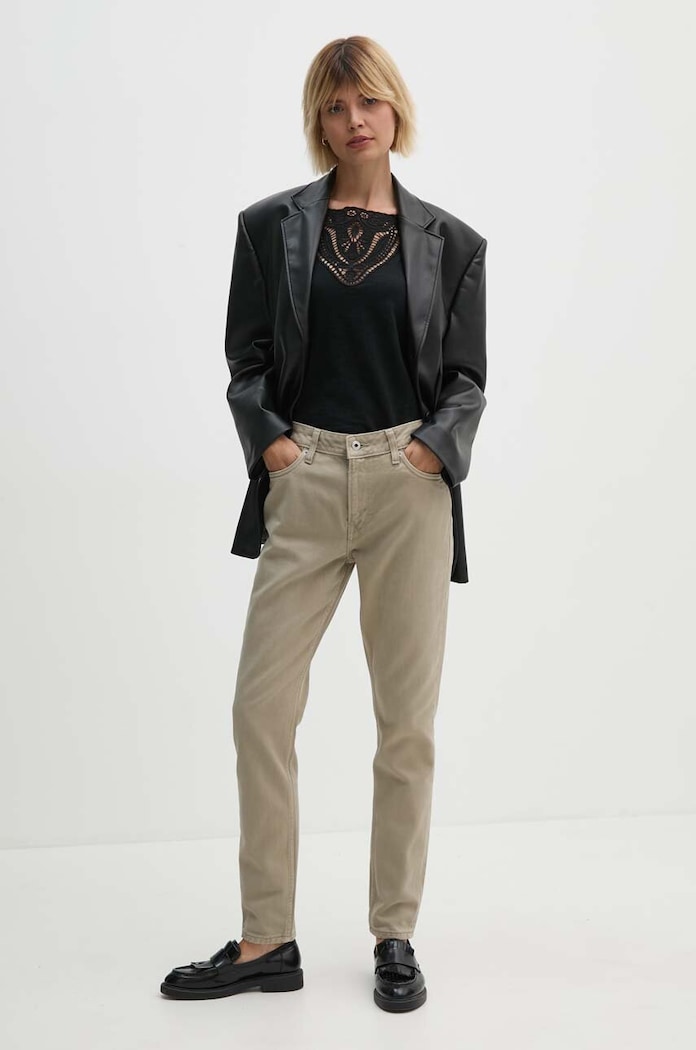 Traperice Pepe Jeans TAPERED JEANS HW PL204591YH3 zelena AW24