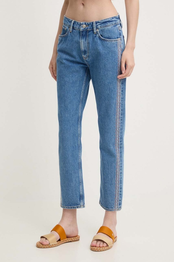 Rifle Pepe Jeans STRAIGHT JEANS MW CRAFT Planet friendly modrá PL204719
